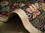 moda fabrics(モダ・ファブリックス)William Morris ウィリアムモリス オックス生地<br>＜Strawberry Thief＞(ストロベリースィーフ)いちご泥棒＜DAMASK BLACK(ダマスクブラック)＞8176-11T