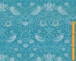 moda fabrics(モダ・ファブリックス)William Morris ウィリアムモリス シーチング生地<br>＜Strawberry Thief＞(ストロベリースィーフ)いちご泥棒＜PASTEL BLUE(パステルブルー)＞8176-53