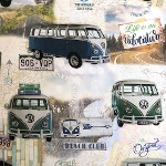 フォルクスワーゲンバス ハーフパナマ生地<br>＜Original Vintage Bus＞(オリジナルビンテージバス)B&B FABRICS Volkswagen 1130-1016-460
