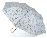 LIBERTYリバティプリントを使った晴雨兼用折り畳み傘パラソル(日傘)＜Spring Garden＞(スプリングガーデン)SAサックス 976446