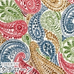 LIBERTYリバティプリント 国産タナローン生地<br>＜Deco Paisley＞(デコペイズリー)DC31447-A【レッド＆グリーン】【THE ARCHIVIST'S EDIT 2021AW】
