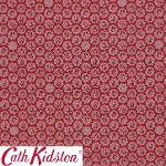 Cath Kidston キャスキッドソン 生地 コットンファブリック<br>＜Freston Rose Red＞(フレストンローズ レッド)バラ FRESTON-ROSE