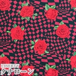 LIBERTYリバティプリント 国産タナローン生地【2022SS】<br>＜Chequered Rose＞(チェッカードローズ)【レッド】3632106-22C