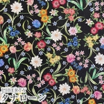 LIBERTYリバティプリント　イタリア製タナローン生地<br>＜Astral Meadow＞(アストラルメドゥ)《黒地》3636413-C【2022SS FLORALOVE COLLECTION】