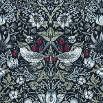 moda fabrics(モダ・ファブリックス)William Morris ウィリアムモリス シーチング生地<br>＜Strawberry Thief＞(ストロベリースィーフ)いちご泥棒　8176-56