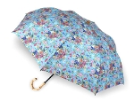 LIBERTYリバティプリントを使った晴雨兼用折り畳み傘パラソル(日傘)＜Stately Bouquet＞(ステイトリィブーケ)BLブルー 990176