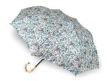 LIBERTYリバティプリントを使った晴雨兼用折り畳み傘パラソル(日傘)＜Rachel Meadow＞(レイチェルメドゥ)GRグリーン 991050