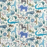 LIBERTYリバティプリント　イタリア製タナローン生地<br>＜Louie's Jungle＞(ルイズジャングル)【ブルー】363J6440-B【2022SS PARADISE LANDS】