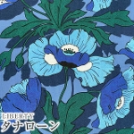 LIBERTYリバティプリント　国産タナローン生地<br>＜Butterfield Poppy＞(バターフィールドポピー)【ブルー地】3632201-22B《2022AW THE HOUSE OF LIBERTY》