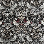 moda fabrics(_Et@ubNX)William Morris EBAX IbNXn<br>Strawberry Thief(Xgx[XB[t)D_BLACK&WHITE(ubNzCg)8176-55T