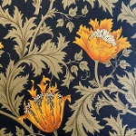 moda fabrics(_Et@ubNX)William Morris EBAX IbNX~l[gn<br>Anemone(All)BLACK(ubN)LAMI-8217-32T