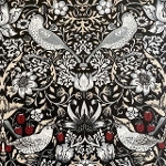 moda fabrics(_Et@ubNX)William Morris EBAX IbNX~l[gn<br>Strawberry Thief(Xgx[XB[t)D_BLACK&WHITE(ubNzCg)LAMI-8176-55T