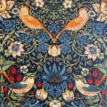 moda fabrics(_Et@ubNX)William Morris EBAX IbNX~l[gn<br>Strawberry Thief(Xgx[XB[t)D_MULTIC BLUE(}`bNu[)LAMI-8176-44T