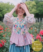 �y�^�������z���o�e�B�v�����g���g����2�l�b�N�J�V���N�[���J�[�f�L�b�g(�s���N)�u���E�X�ymaiando�~Pattern Label made with Liberty Fabric Vol.2�zPML-BK-PK-NP