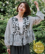 �y�^�������z���o�e�B�v�����g���g����2�l�b�N�J�V���N�[���J�[�f�L�b�g(�u���b�N)�u���E�X�ymaiando�~Pattern Label made with Liberty Fabric Vol.2�zPML-BK-BK-NP
