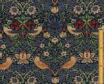 moda fabrics(モダ・ファブリックス)William Morris ウィリアムモリス シーチング生地<br>＜Strawberry Thief＞(ストロベリースィーフ)いちご泥棒＜MULTIC BLUE(マルチックブルー)＞8176-44